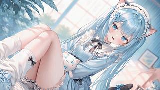 浅蓝猫耳软萌少女