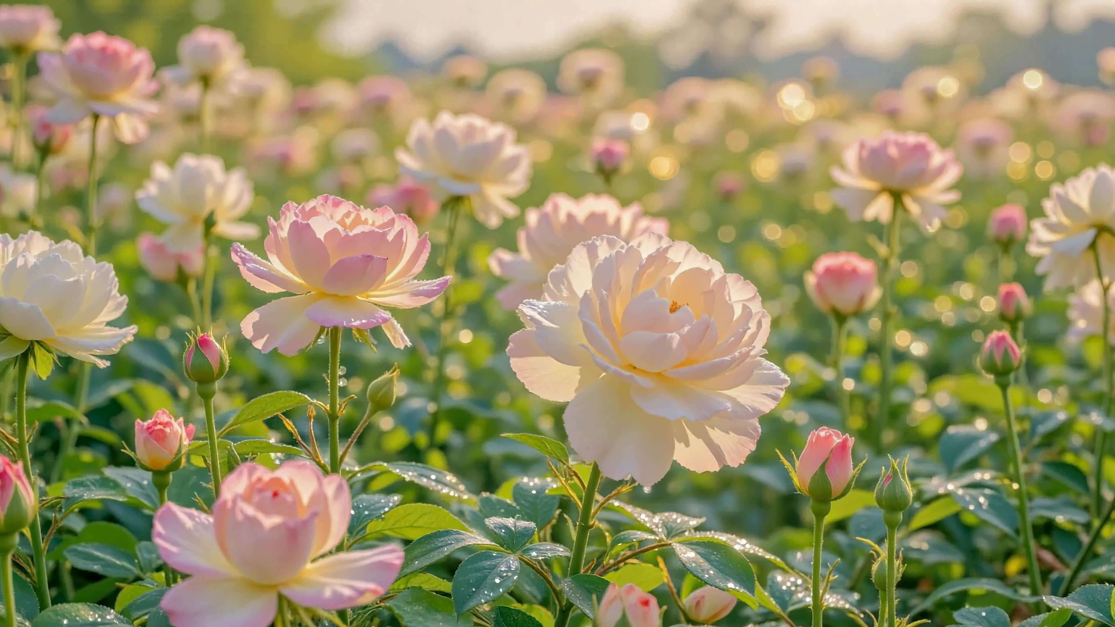 晨光月季花海