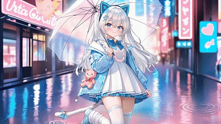 雨夜都市猫耳少女