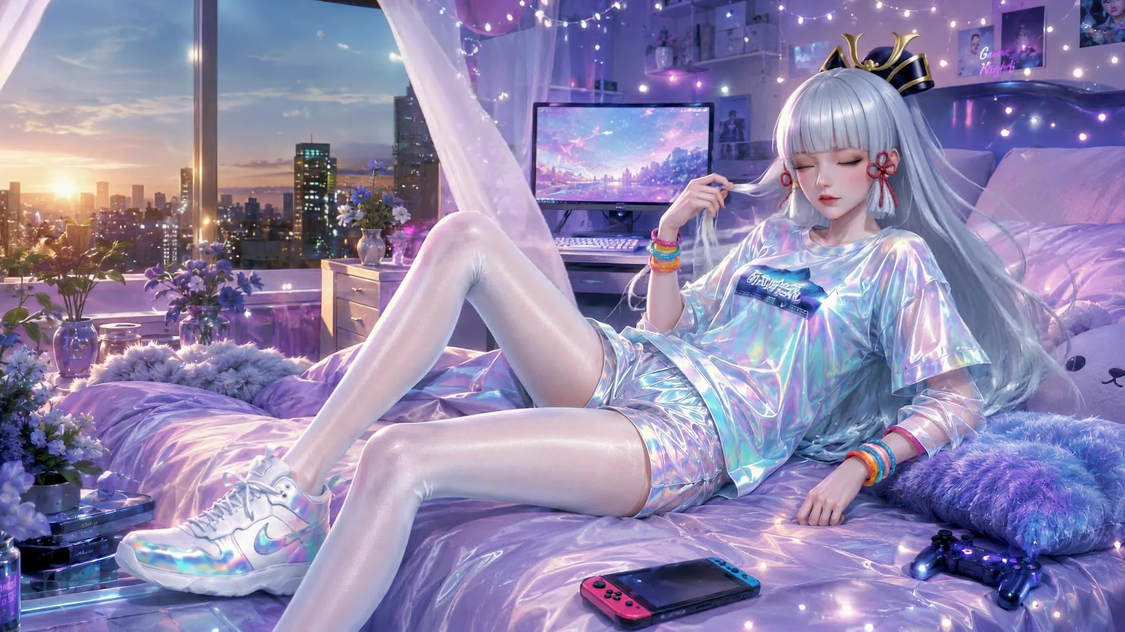 紫调梦幻电竞少女