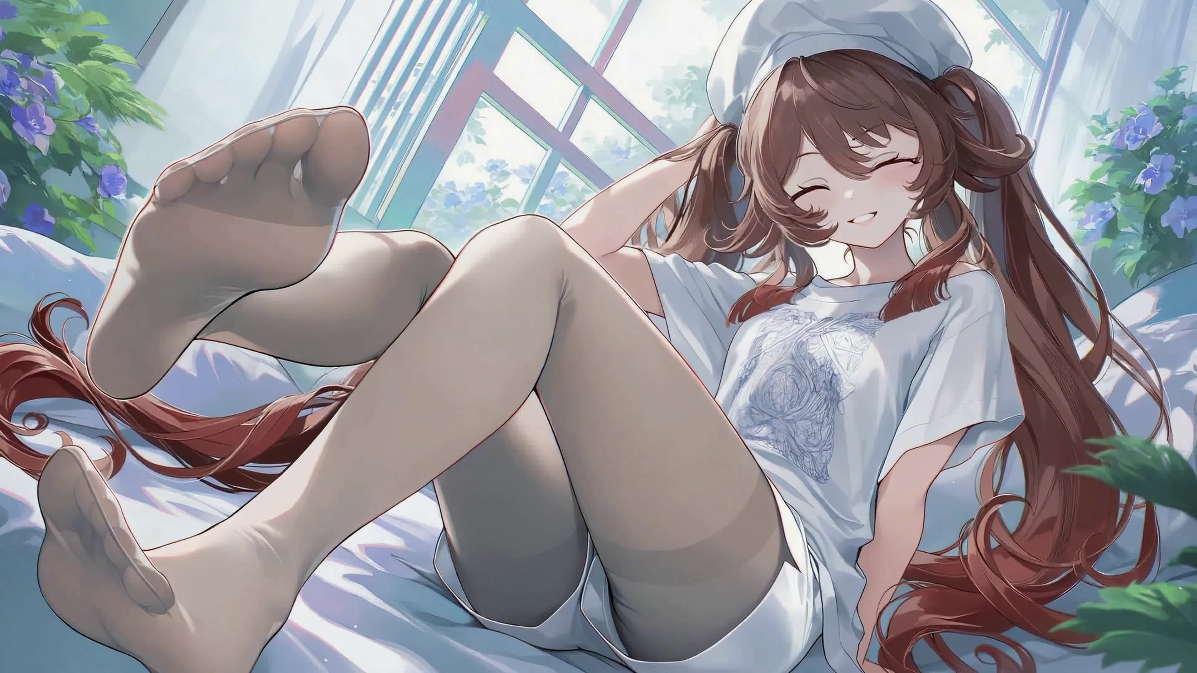 窗边悠闲少女