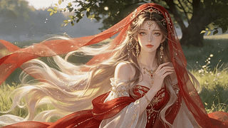 晨光林间红纱美人