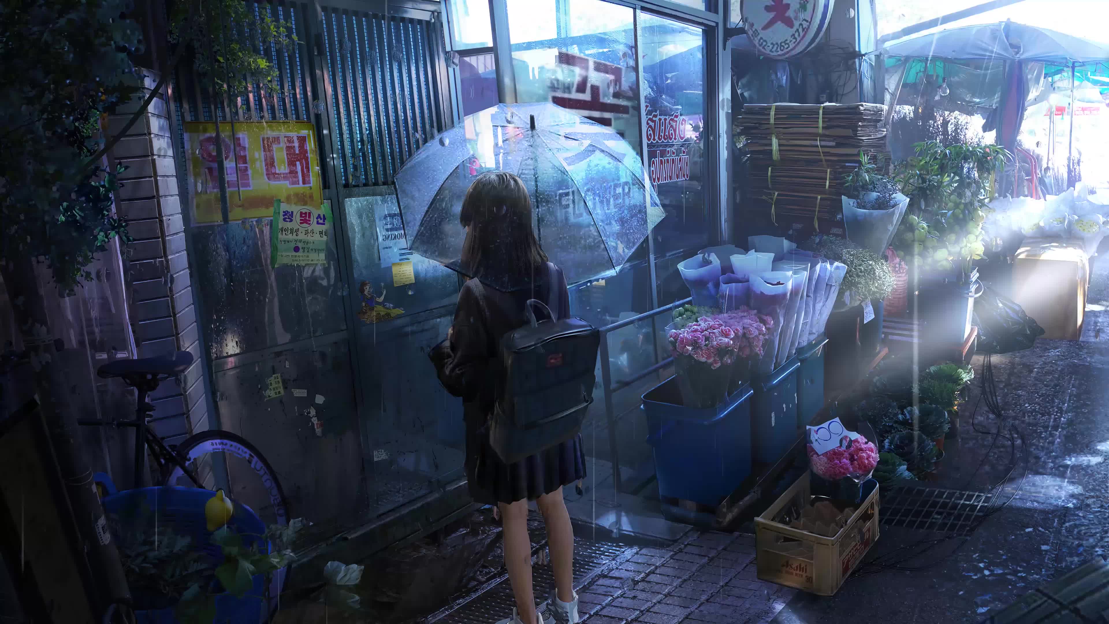 雨中少女
