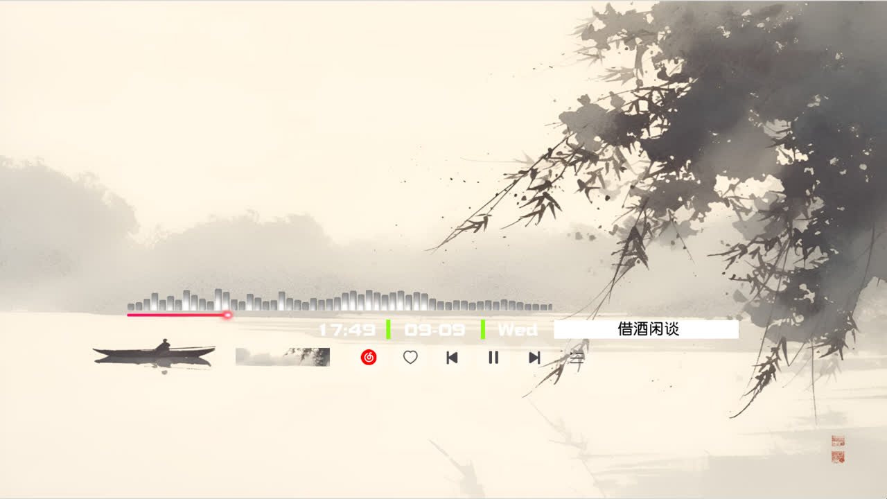 晨雾孤舟