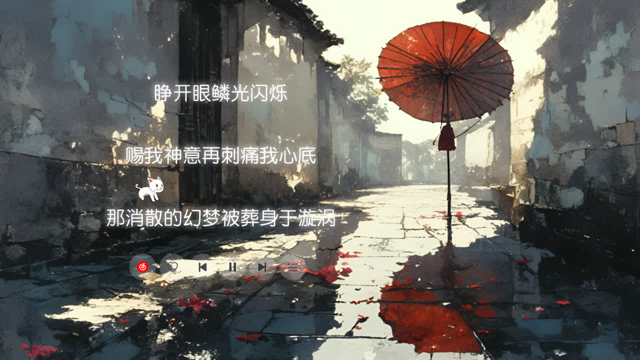 雨巷花影