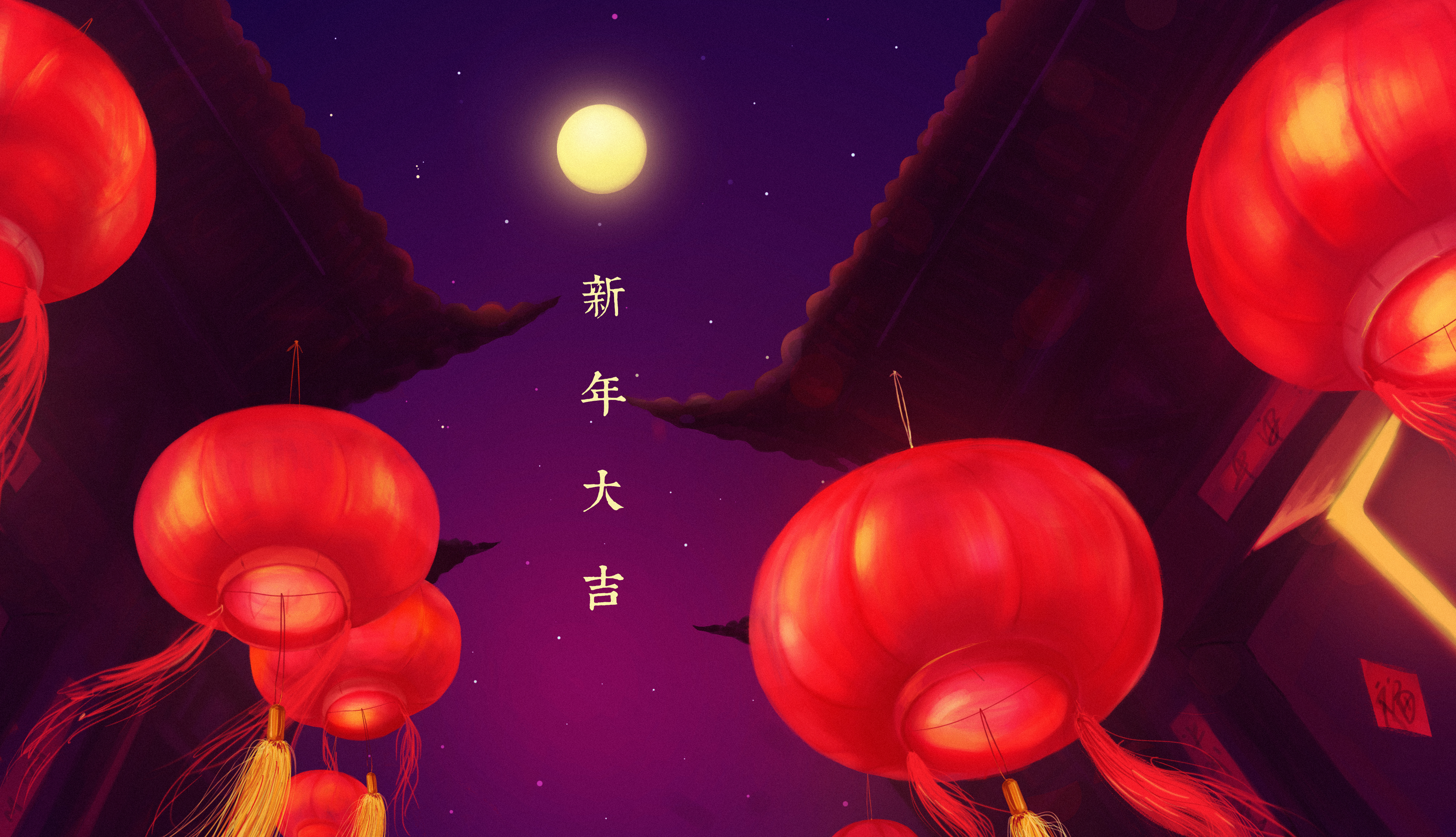 2018年新年大吉大红灯笼_18198