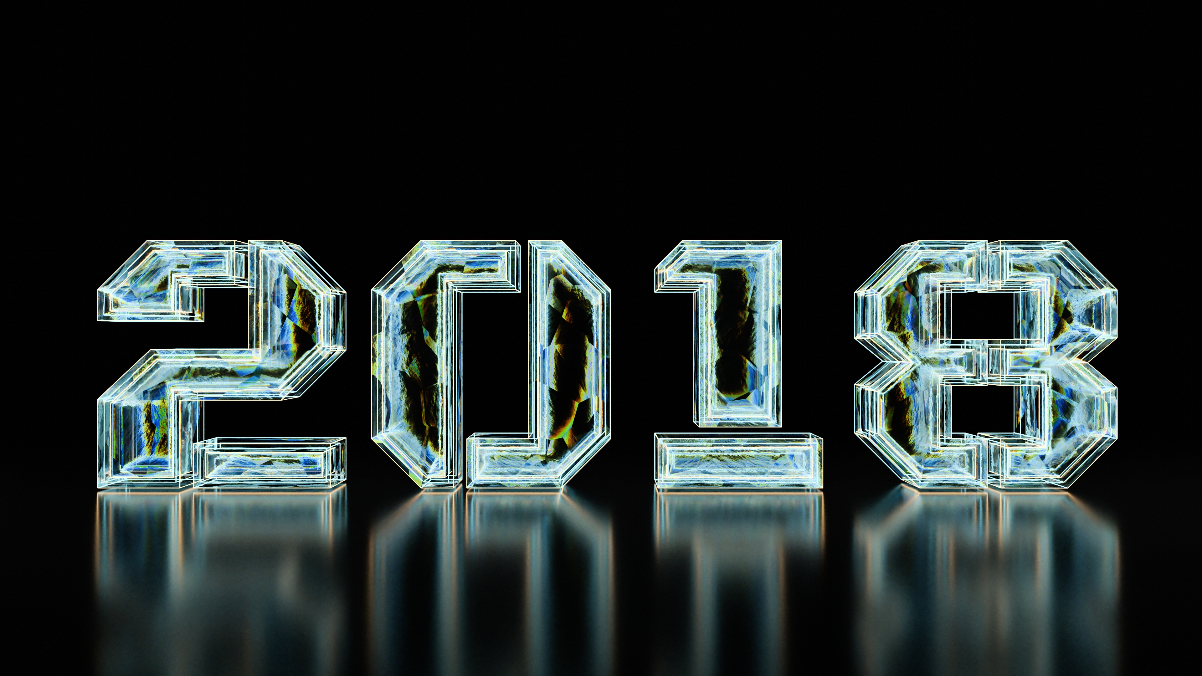 2018新年快乐创意数字4k