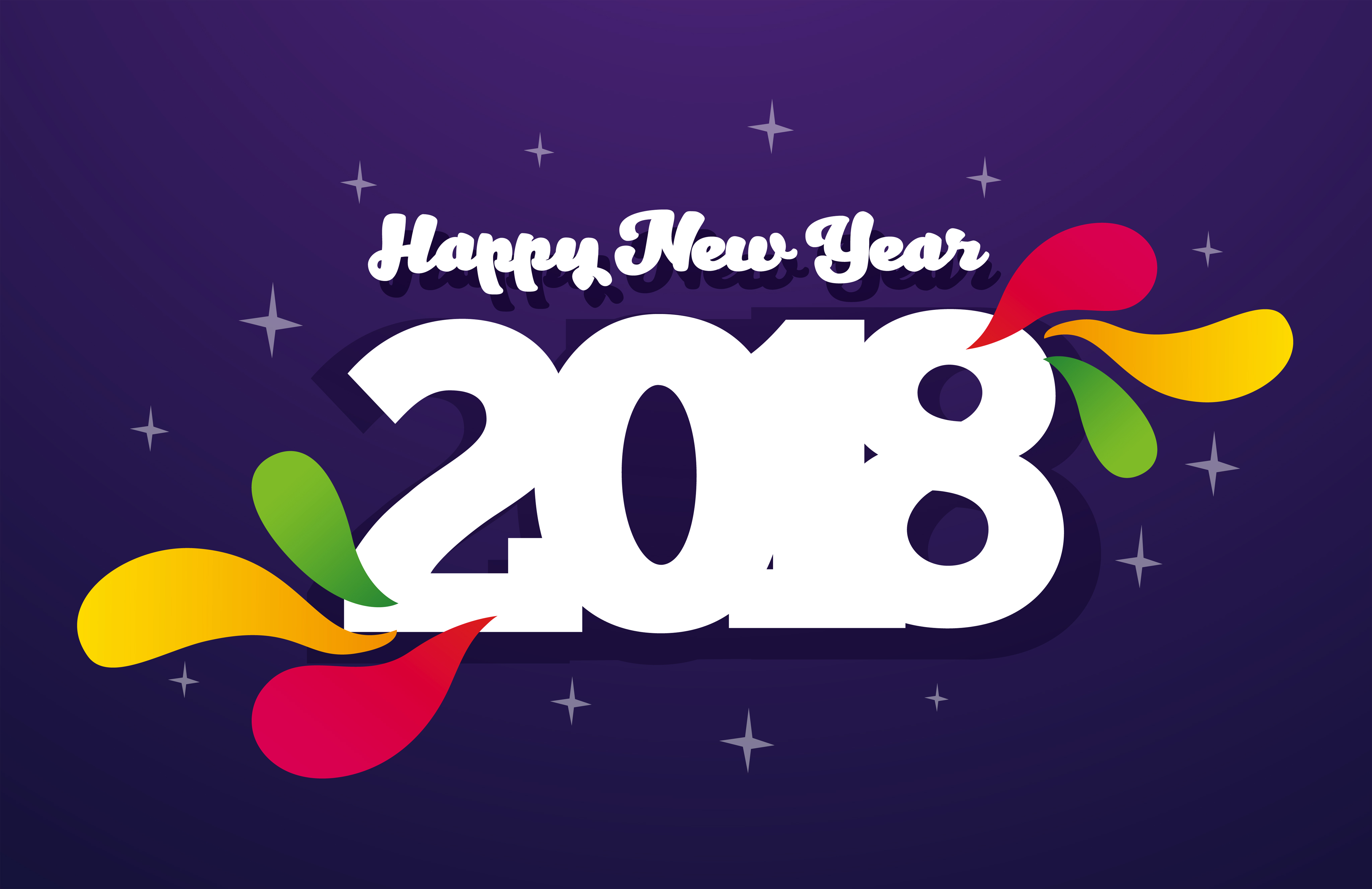2018艺术字4k背景图片