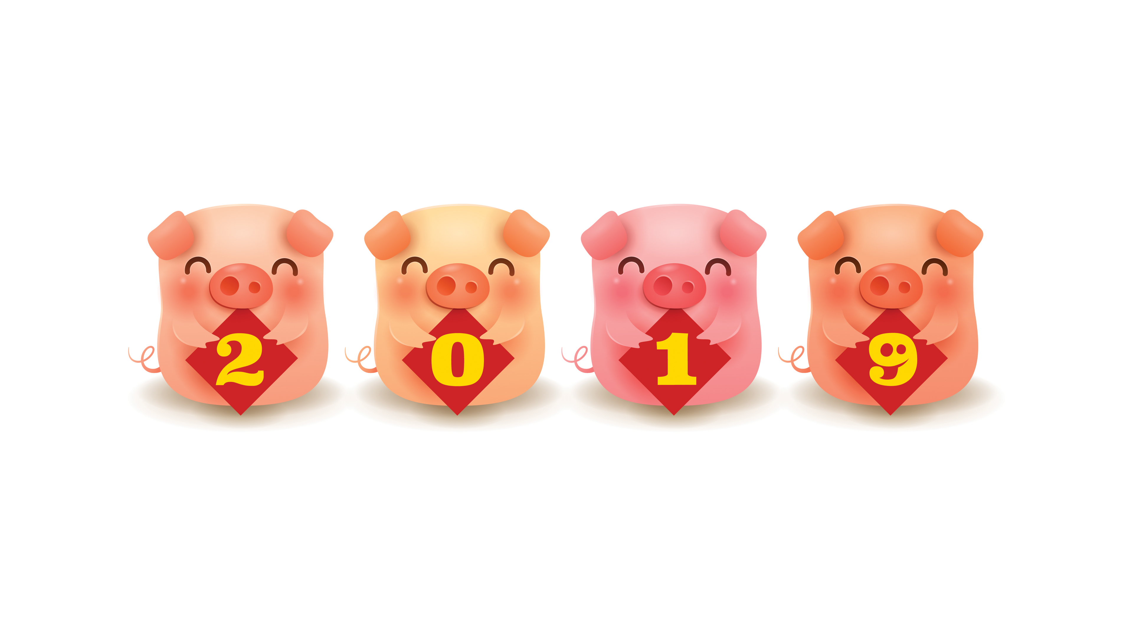 2019年春节可爱小猪4k壁