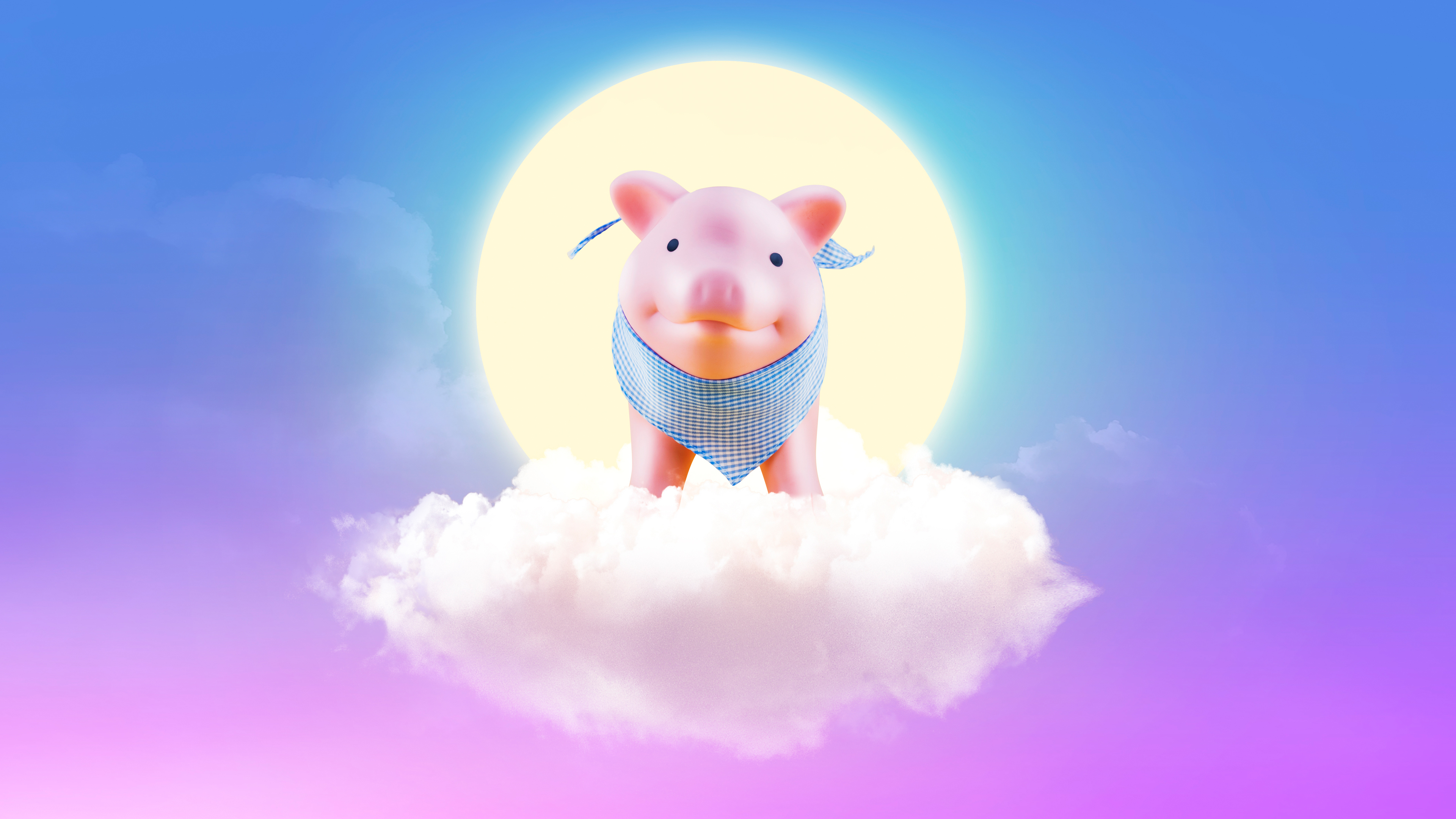 2019新年卡通猪4k壁纸