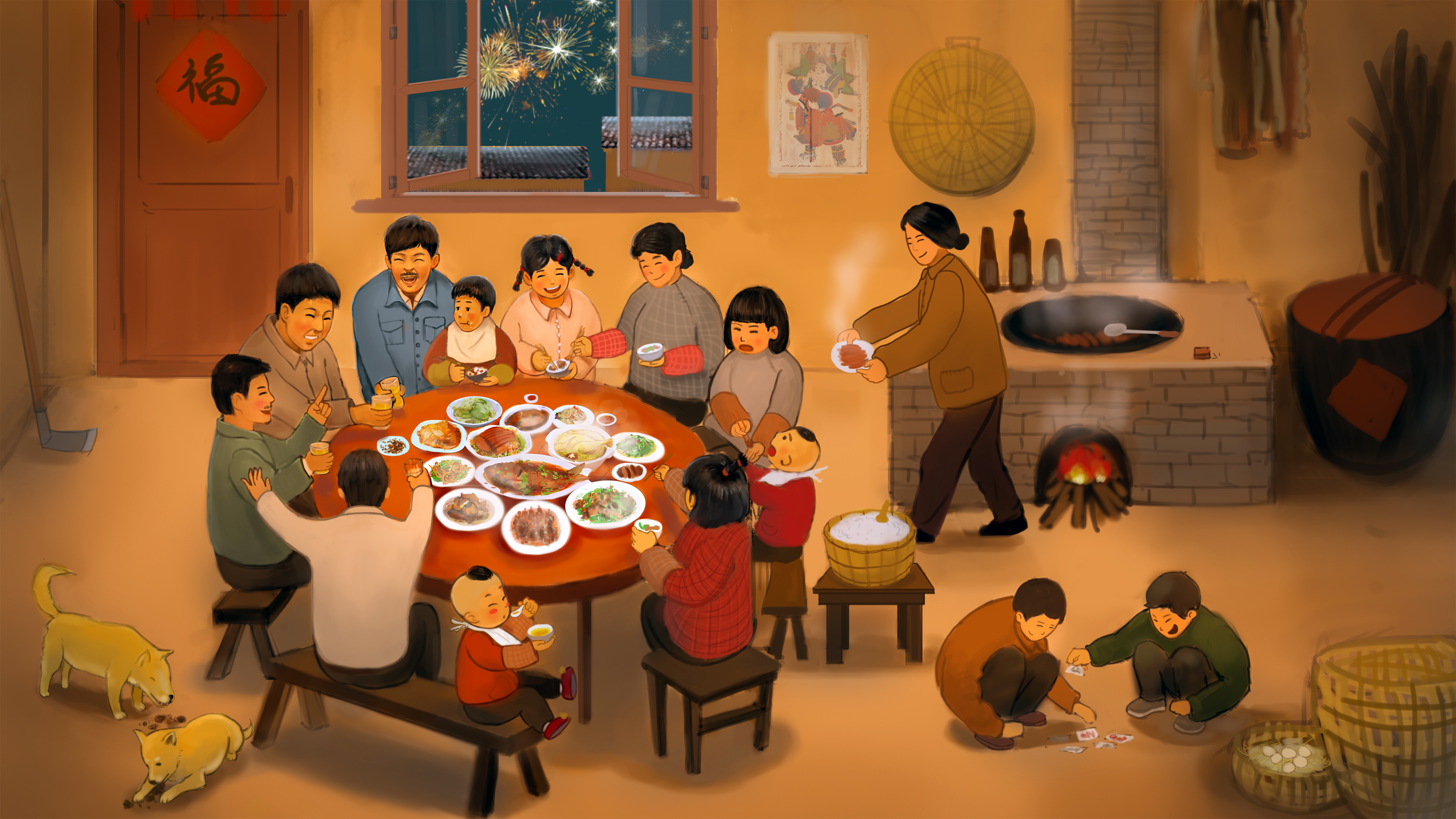 2019除夕年夜饭家人团聚