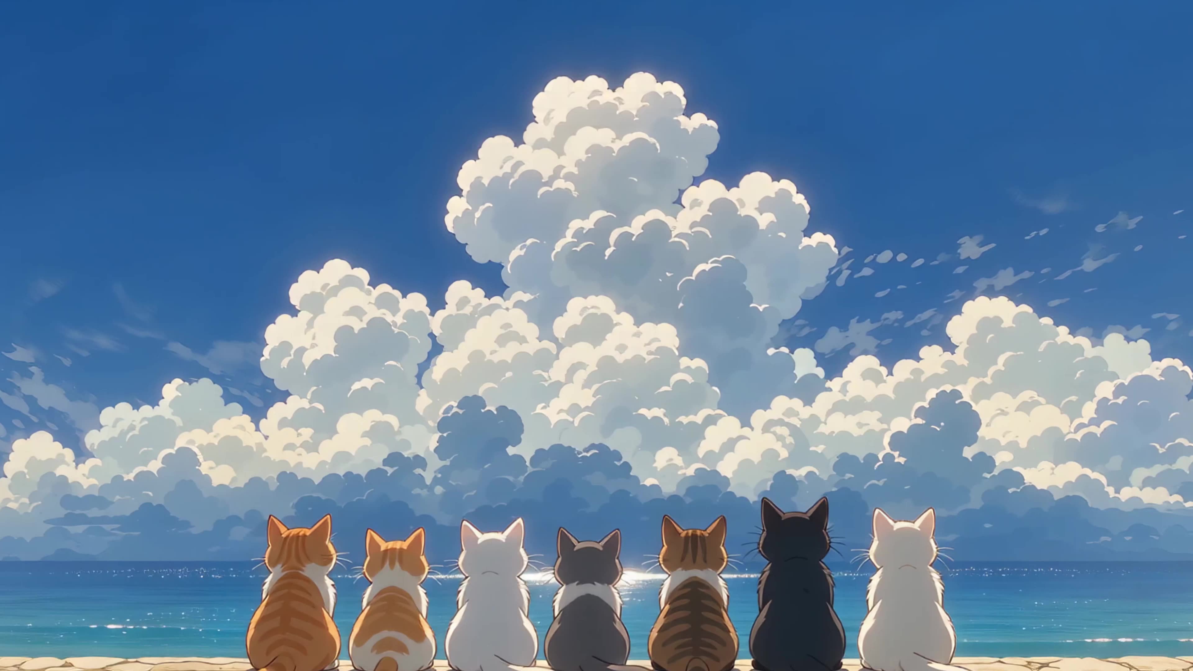 猫咪看海