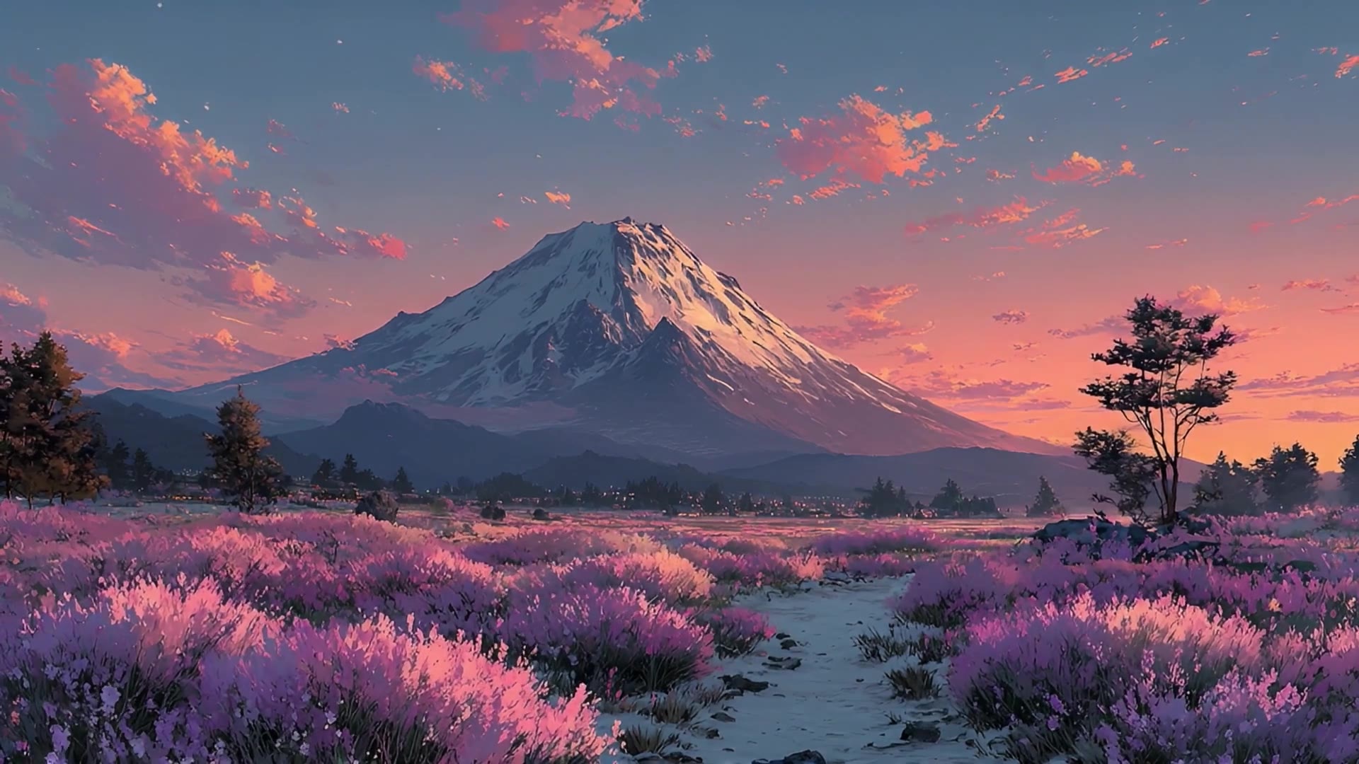 富士山的黄昏