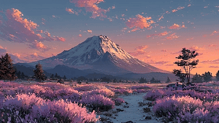 富士山的黄昏