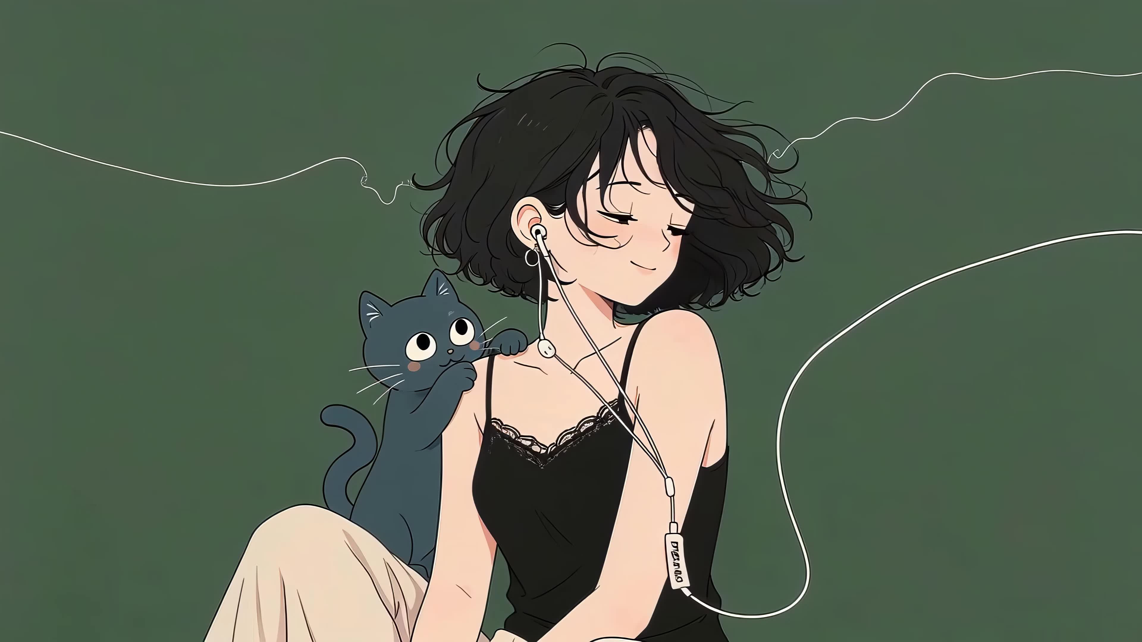 女孩和猫