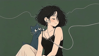 女孩和猫