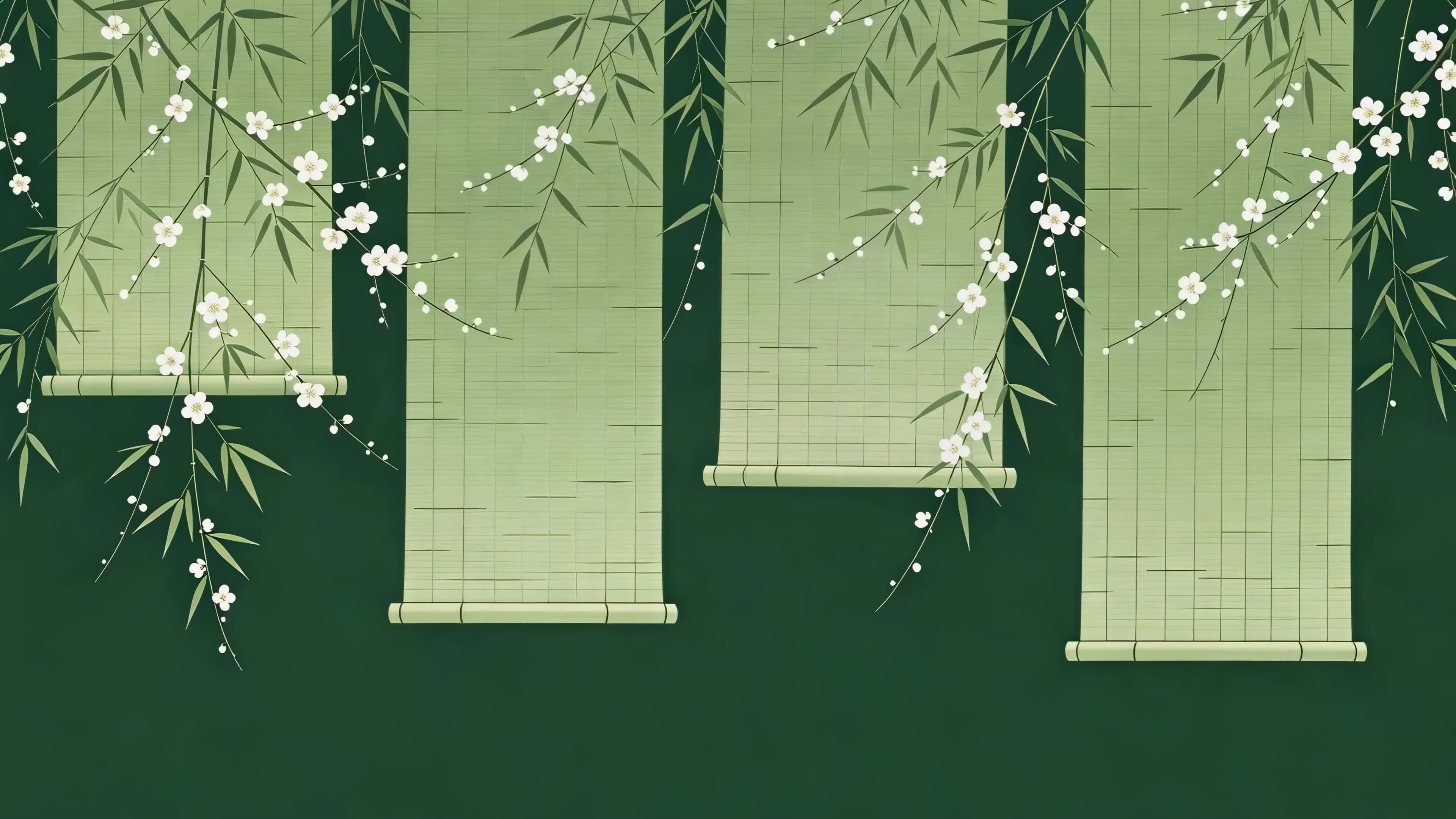 竹帘花影
