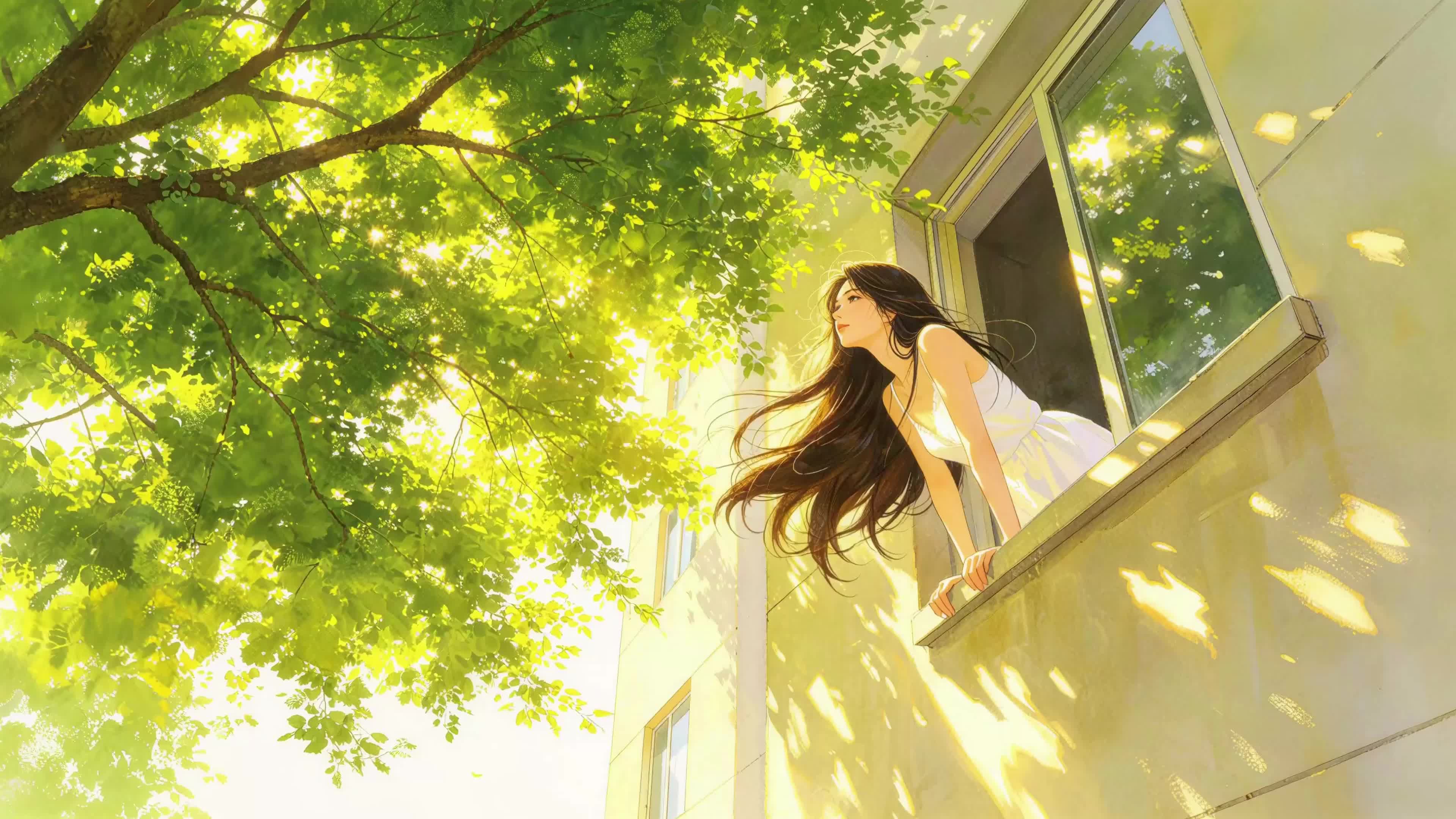 小清新美女护眼壁纸