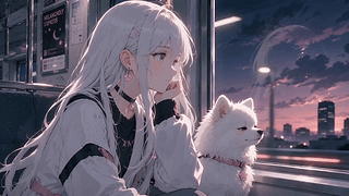 唯美白发美少女