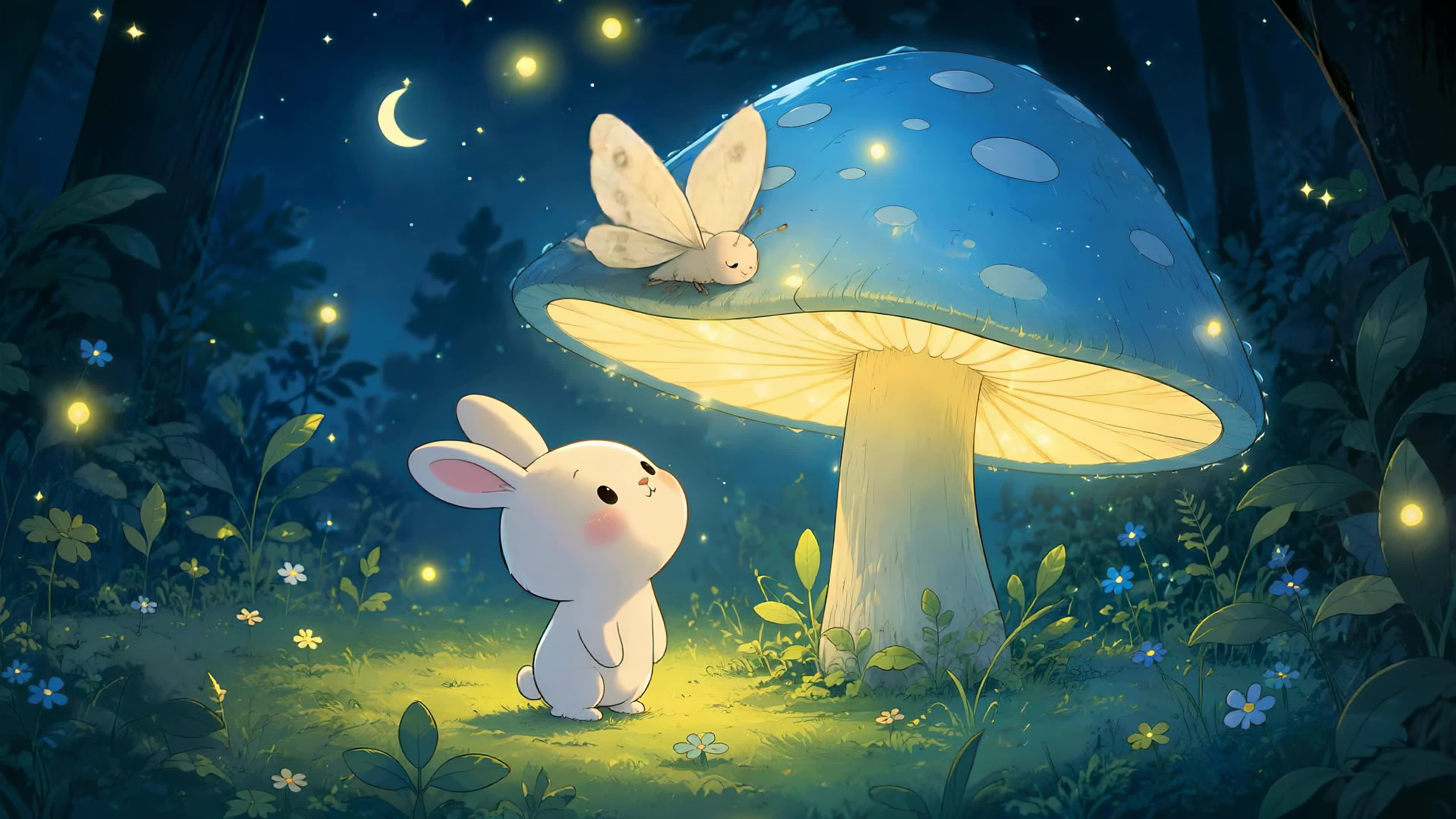 月夜森林萌趣小景