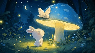 月夜森林萌趣小景
