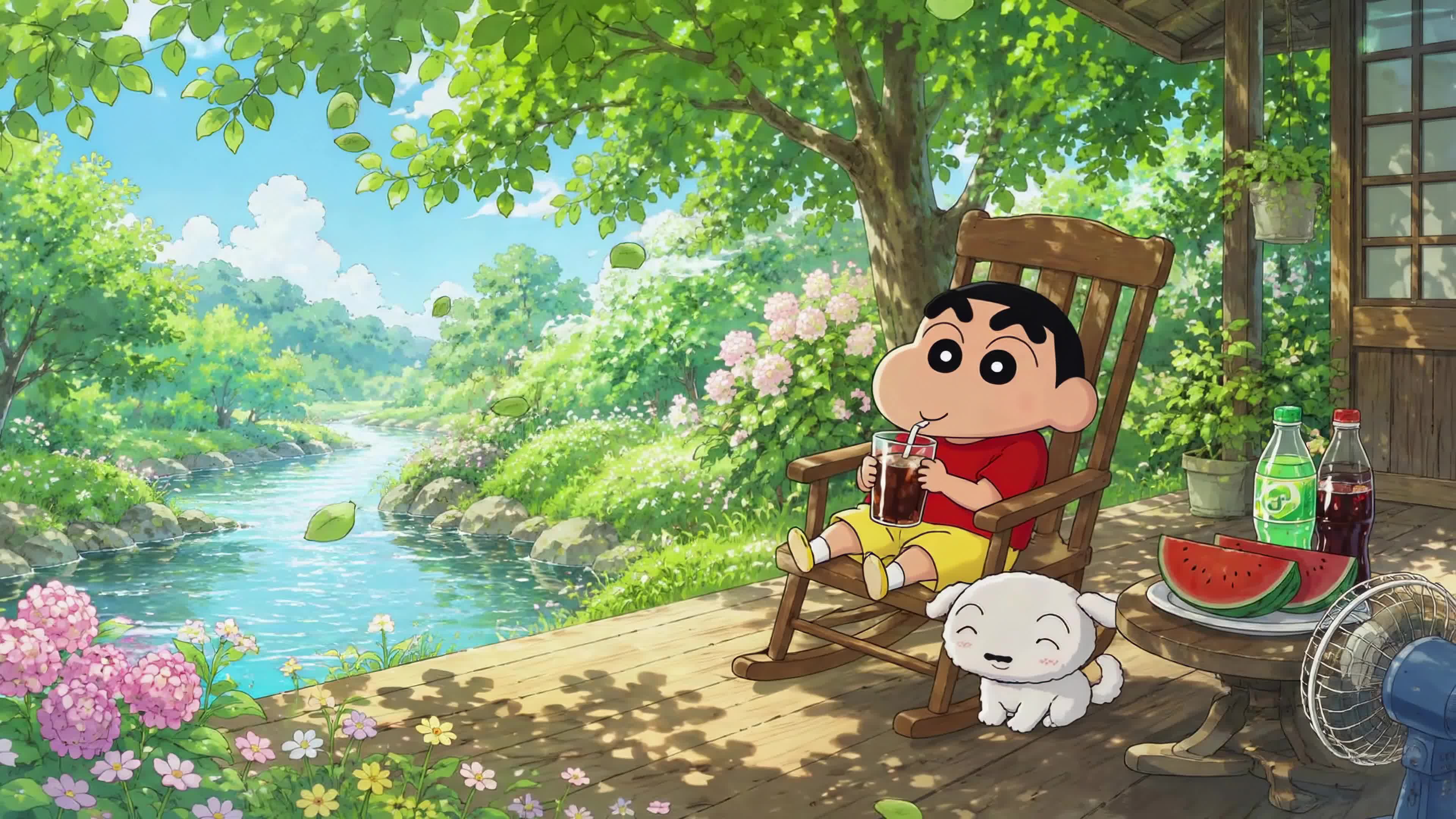 夏日河畔悠闲时光