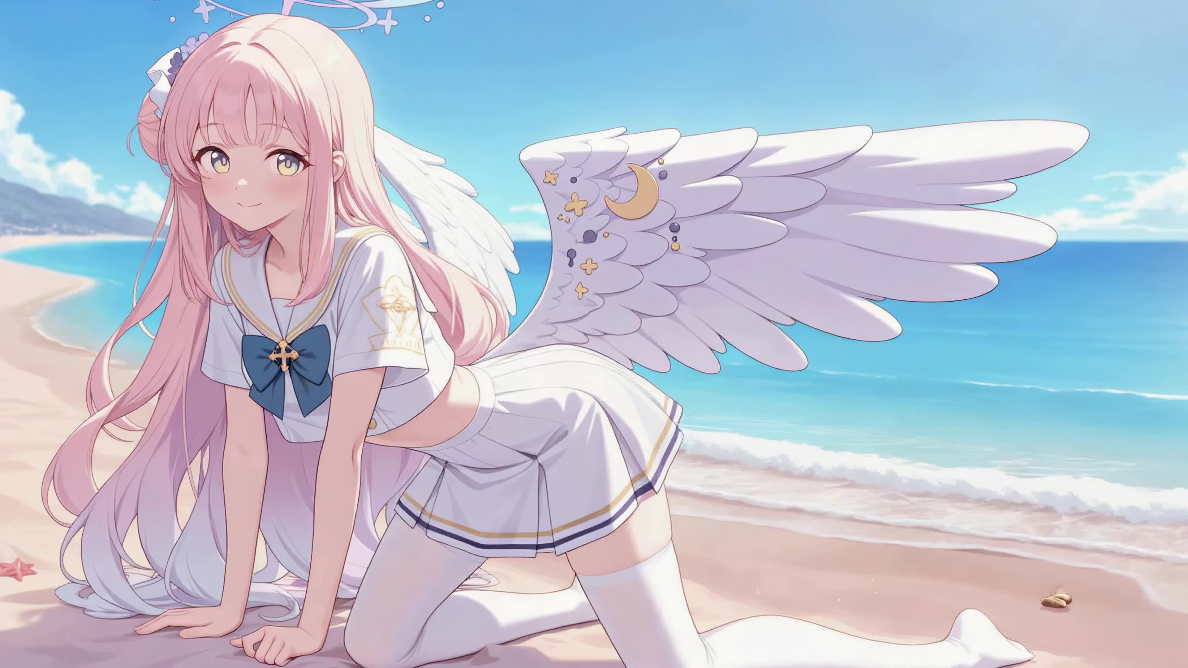 海滩天使少女