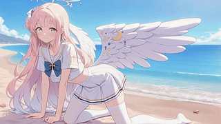 海滩天使少女
