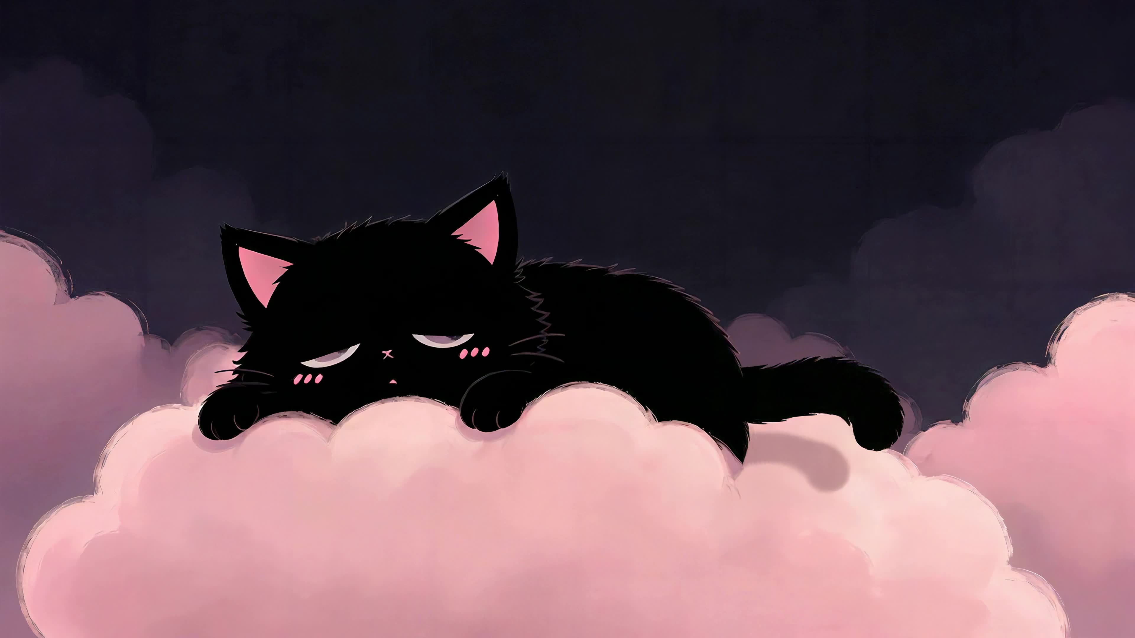 云间卧眠小黑猫