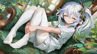 慵懒休憩的精灵少女