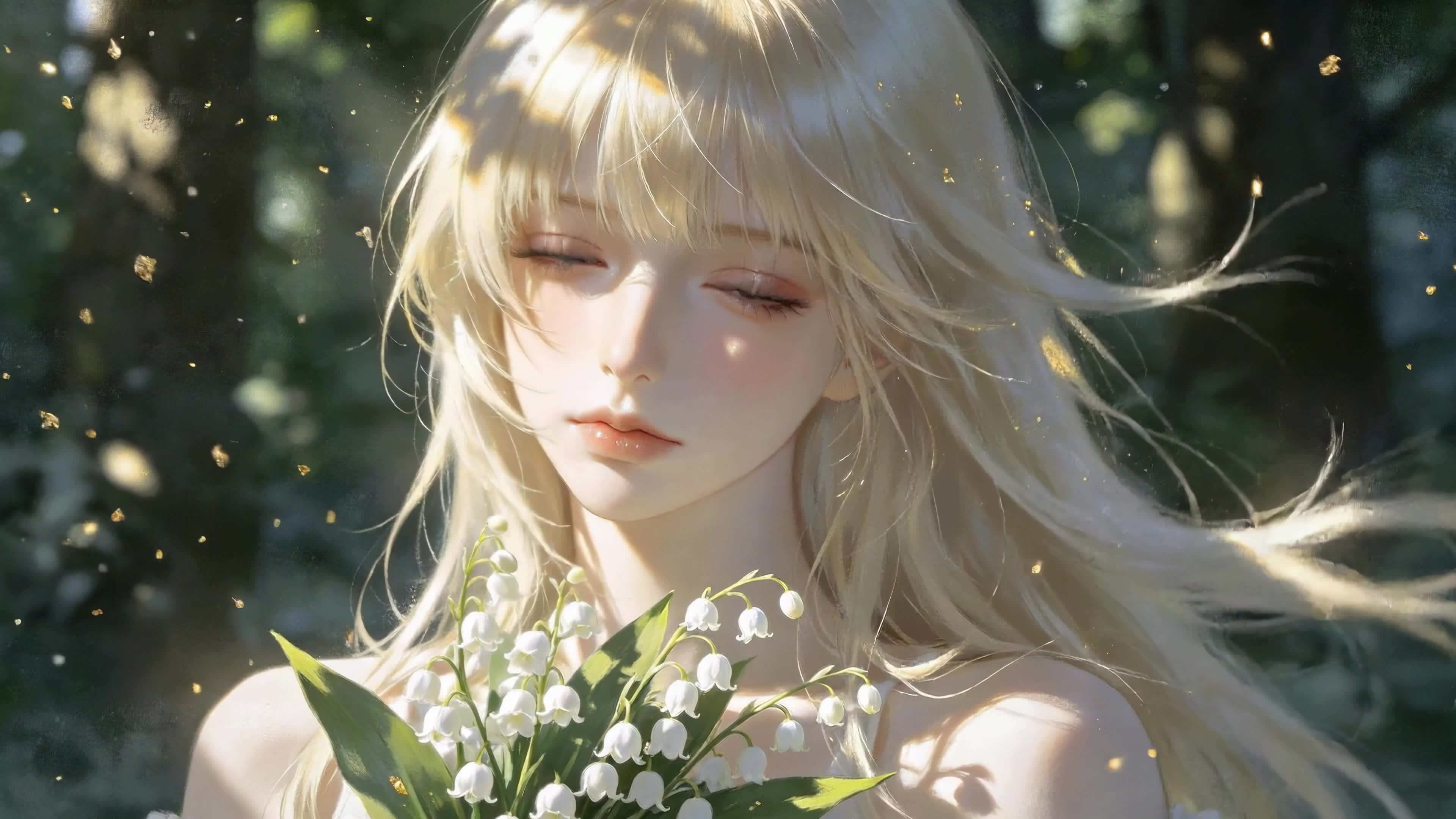 林间暖阳铃兰少女