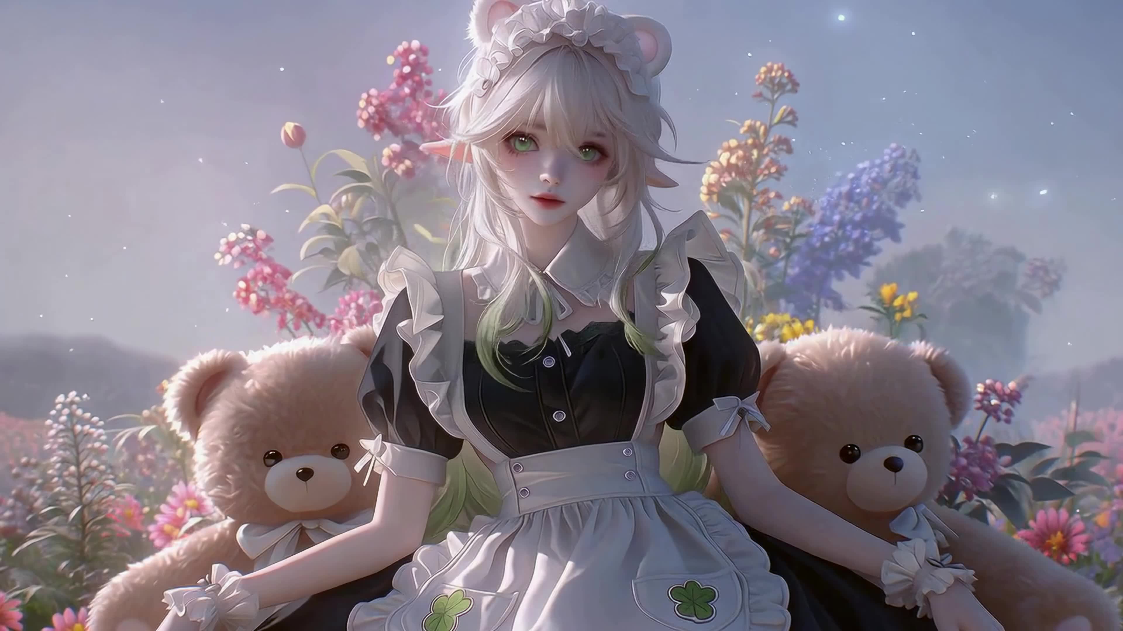花丛中的软萌少女