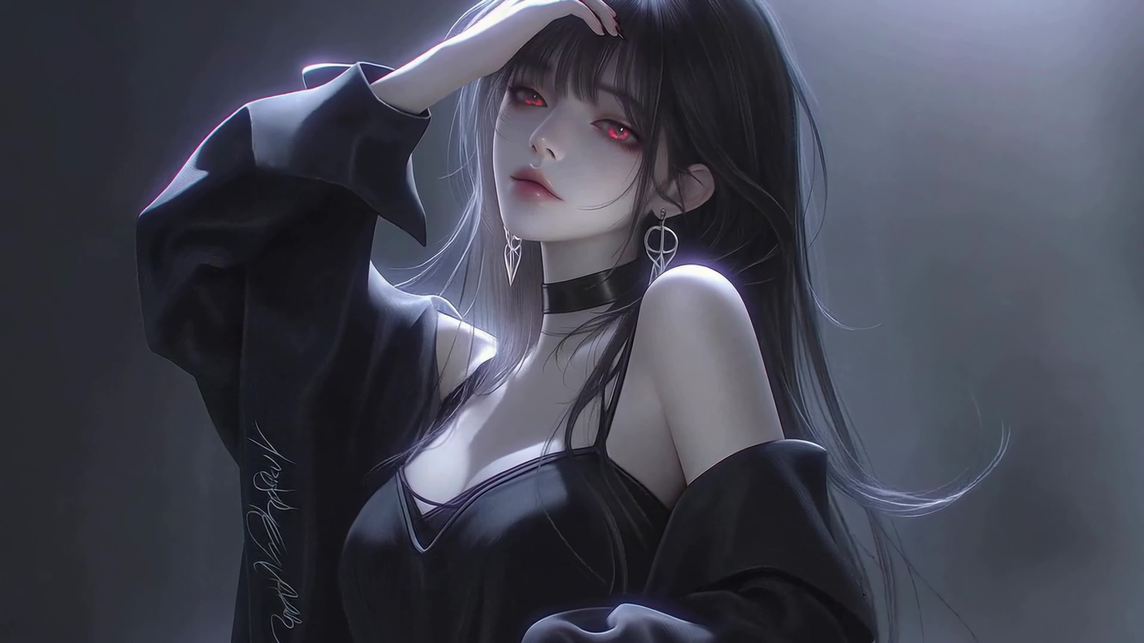 暗调冷艳紫瞳少女