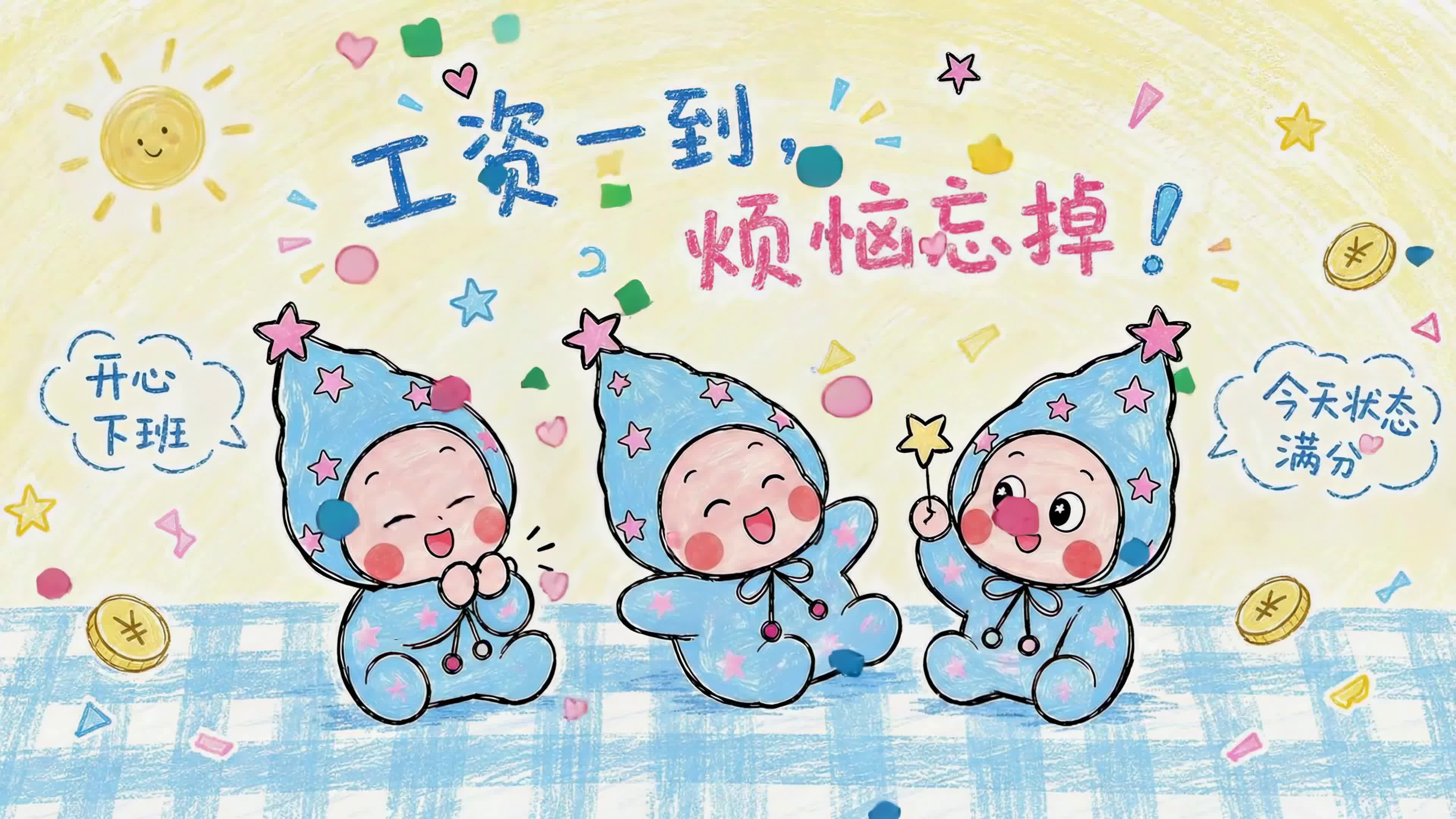 工资一到烦恼忘掉