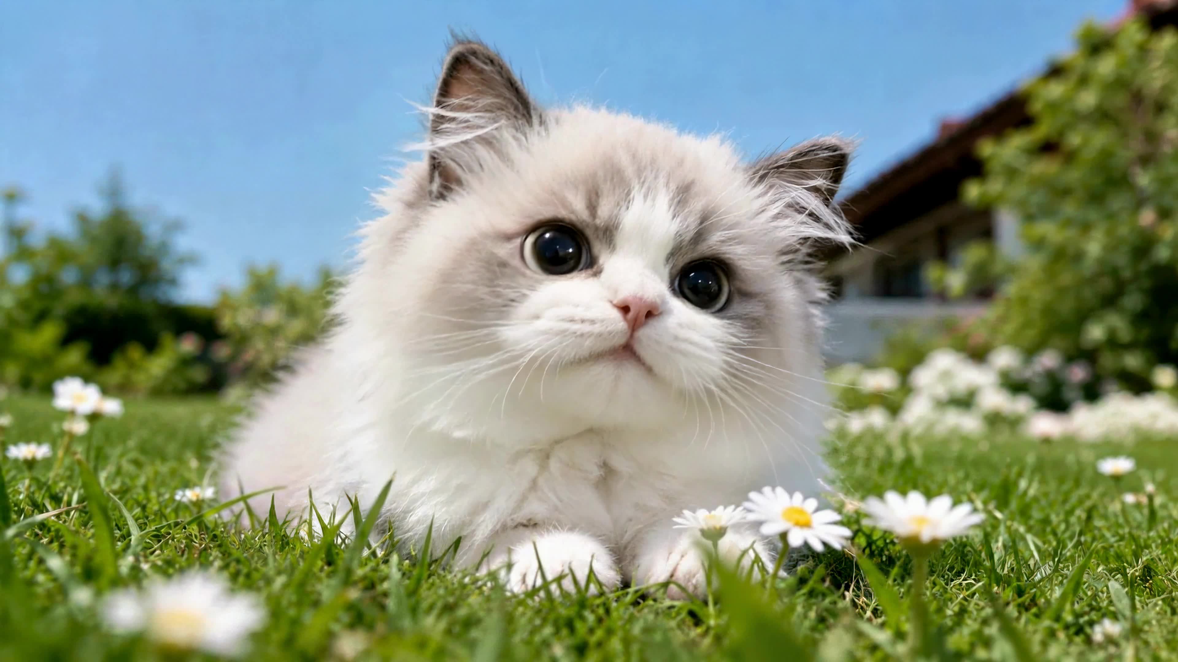 草地上的软萌小奶猫