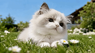 草地上的软萌小奶猫
