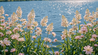 湖畔夏日繁花