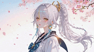 樱花下的银发少女兹白