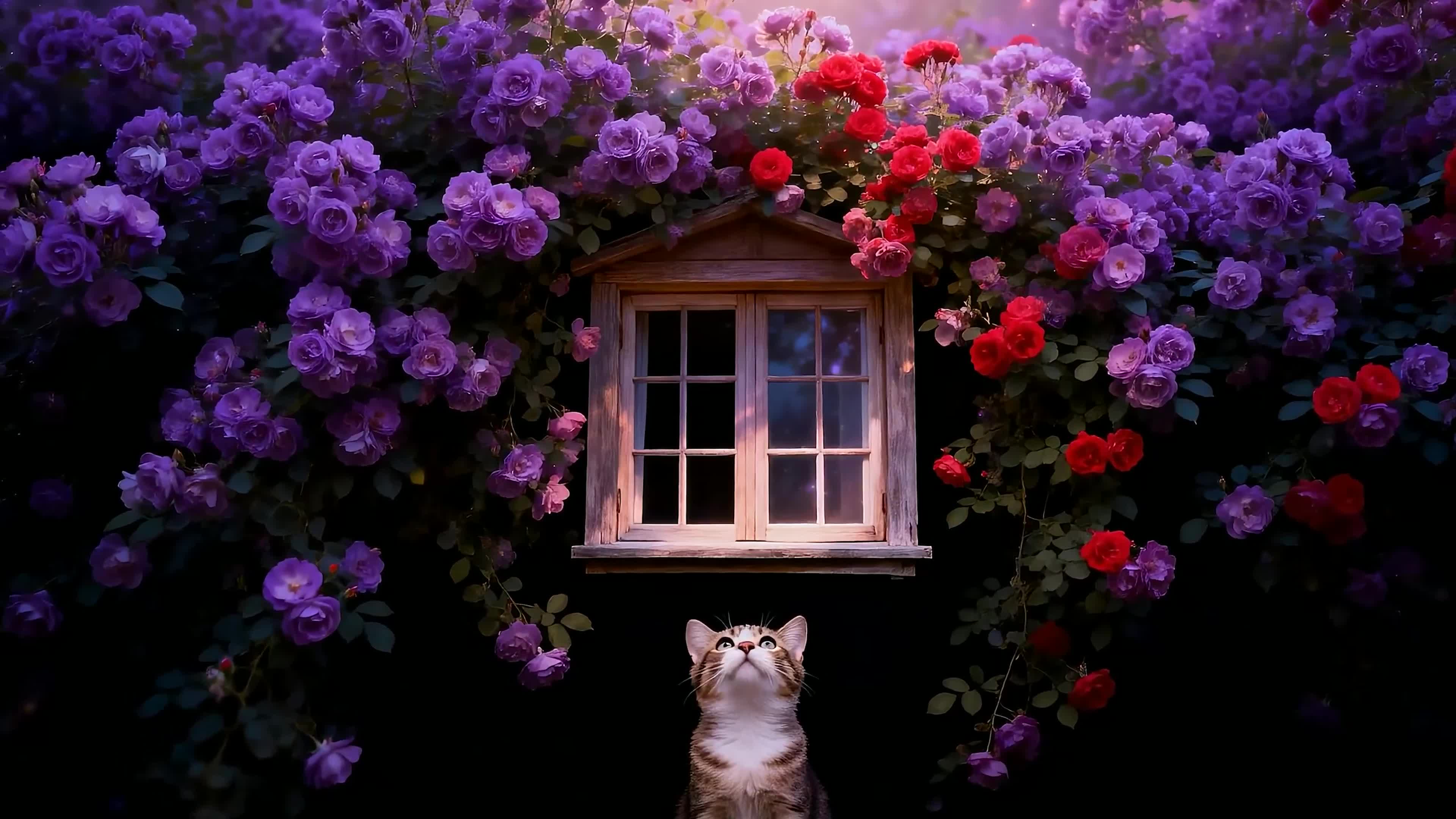 护眼花朵可爱猫咪