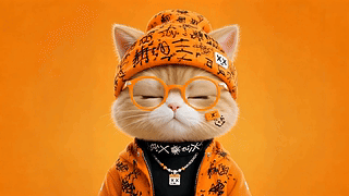 俏皮潮流橘猫