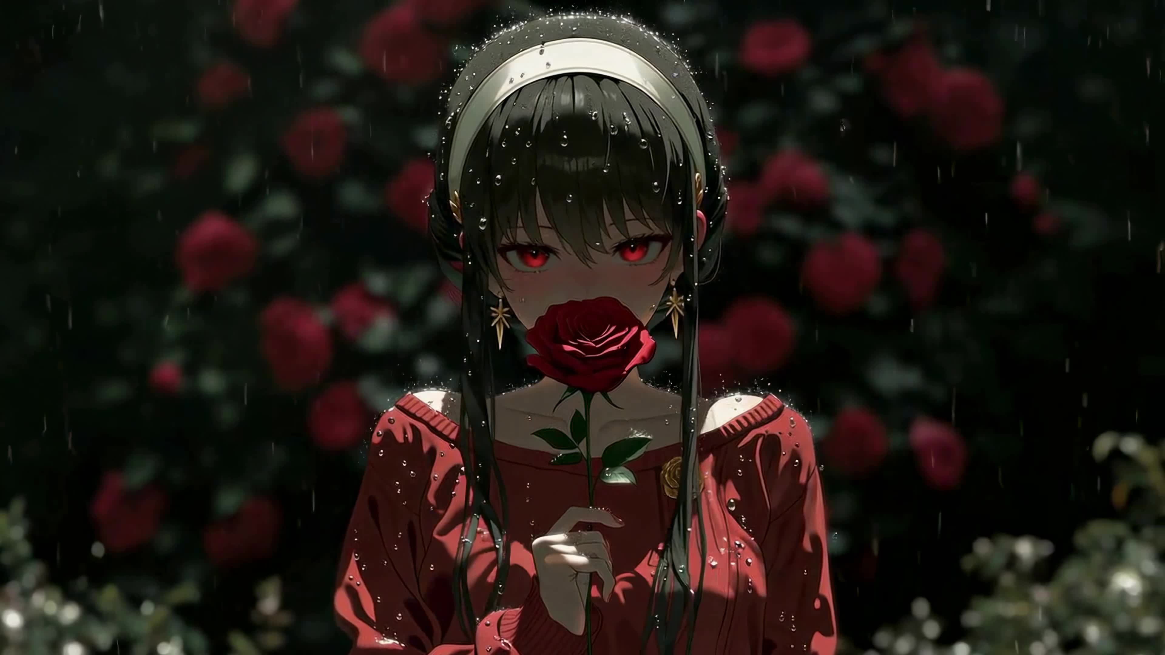 雨中红玫瑰少女约尔