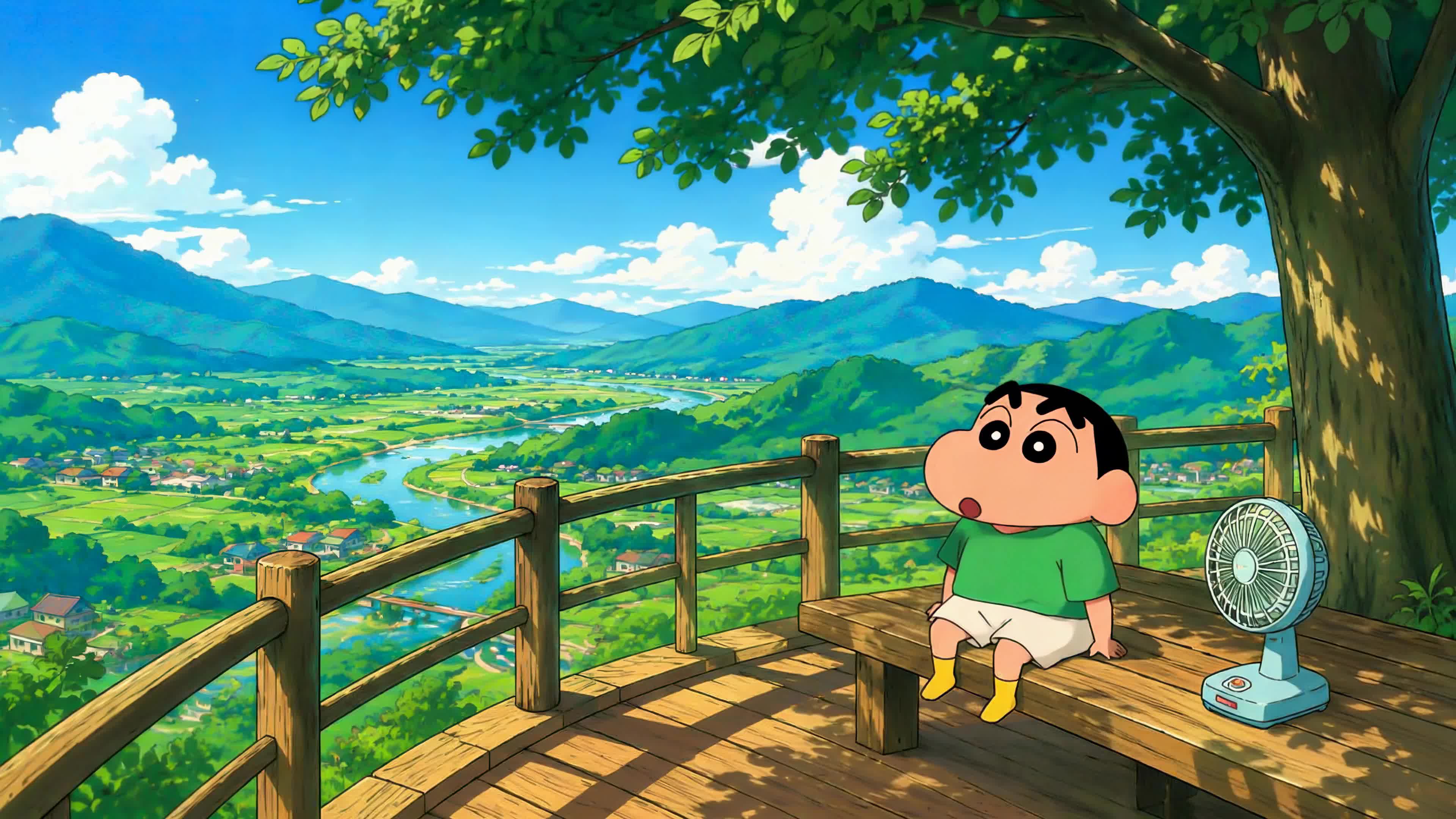 夏日乡野树下乘凉