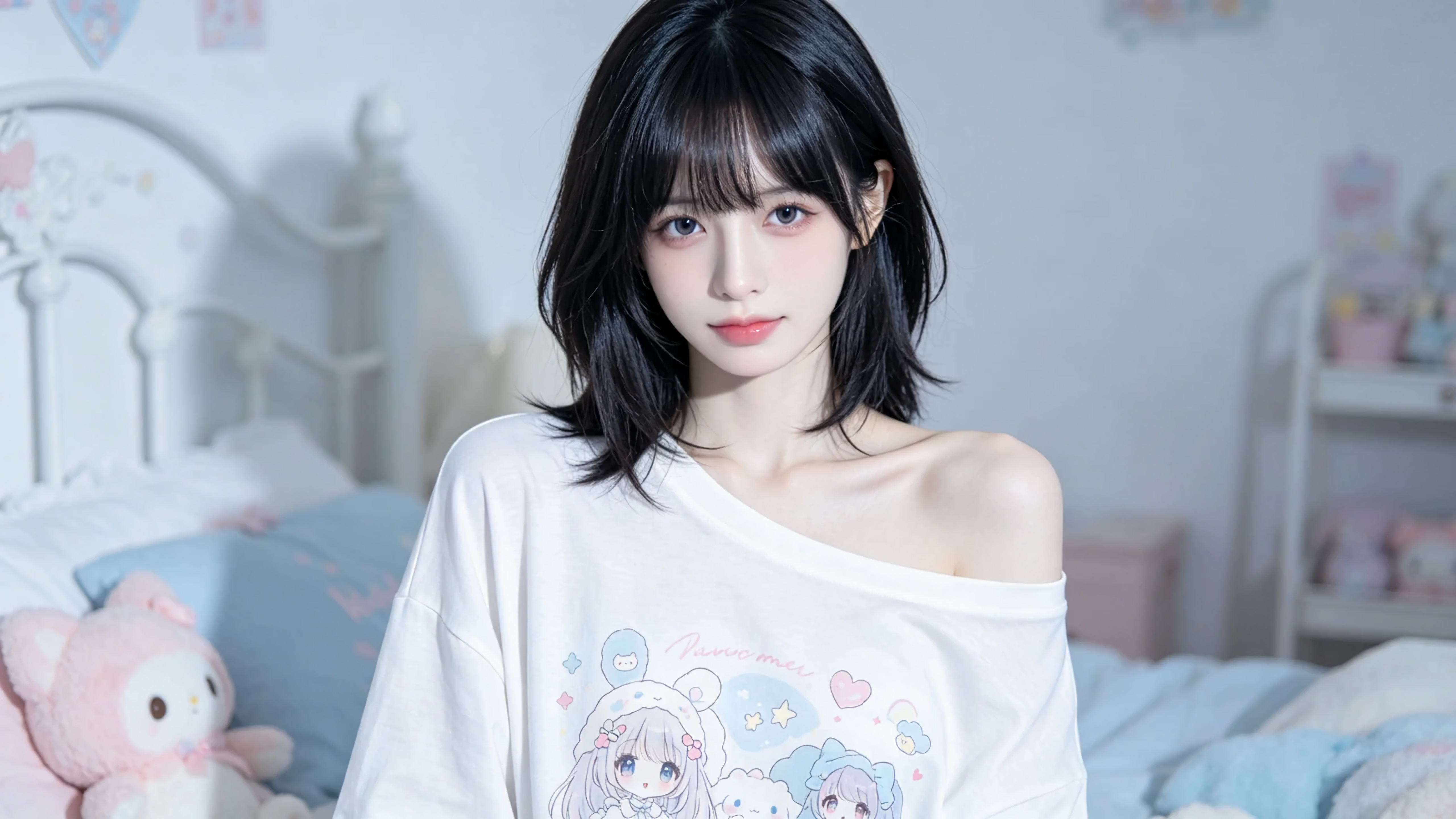 短发可爱美女