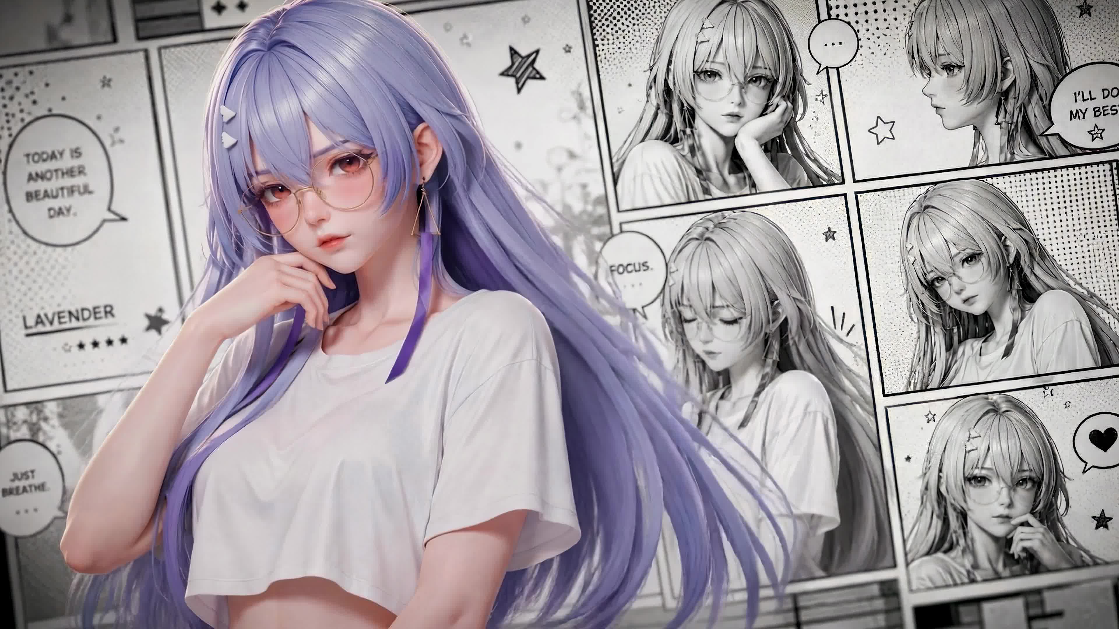紫发二次元少女