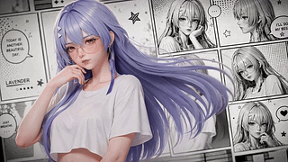 紫发二次元少女