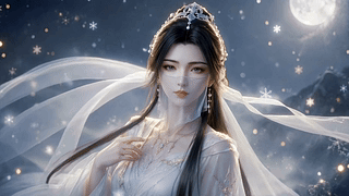 雪夜仙姿古风女子紫灵