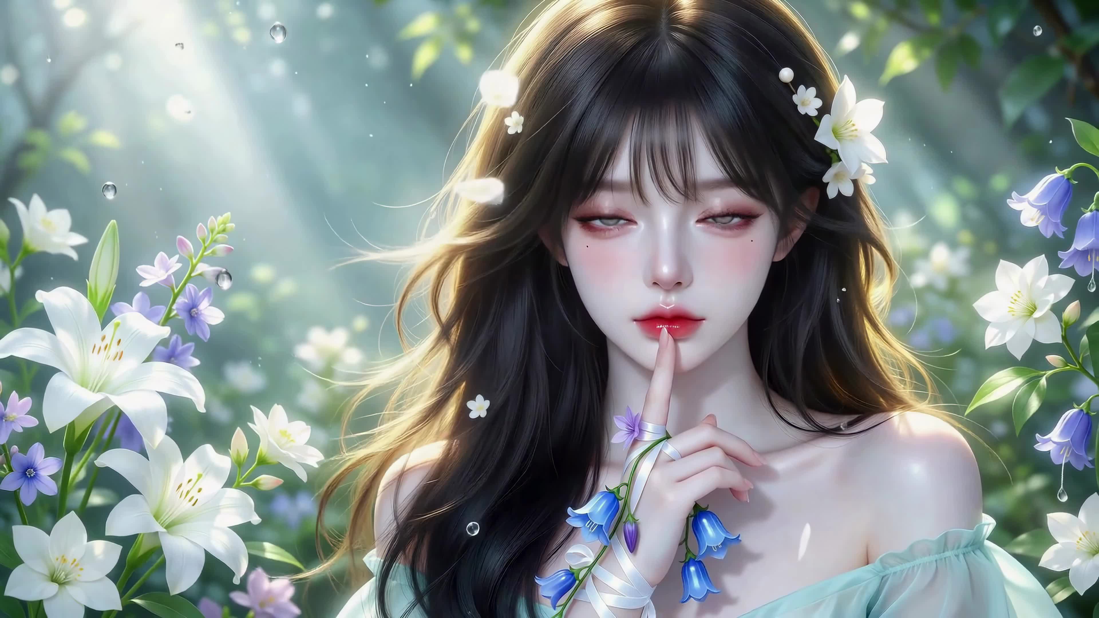 林间花漾少女