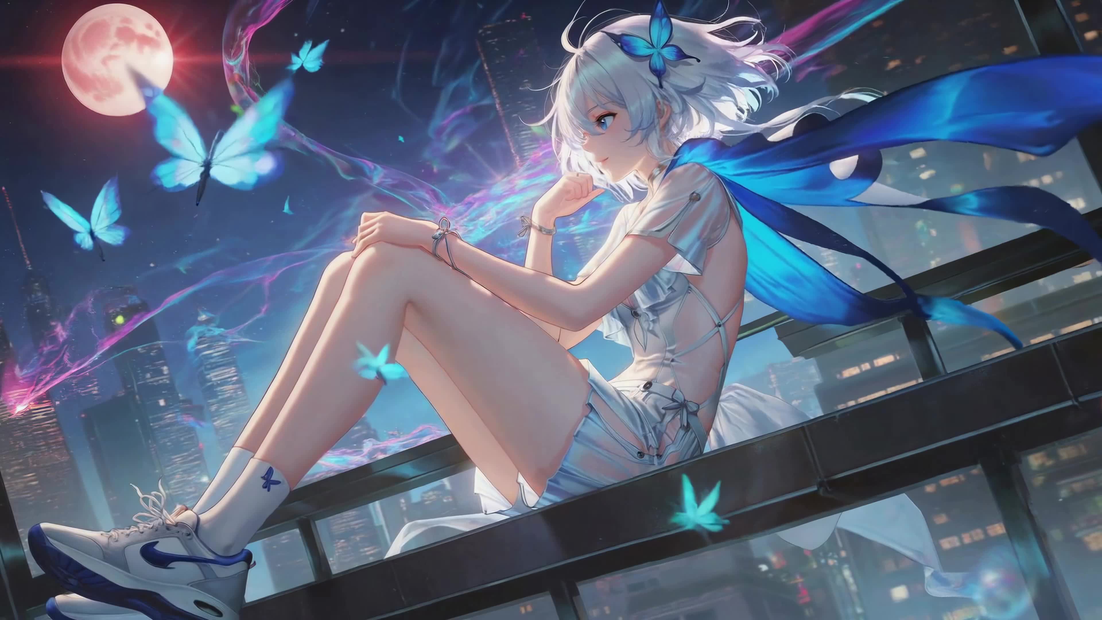 月下都市蓝蝶少女守岸人