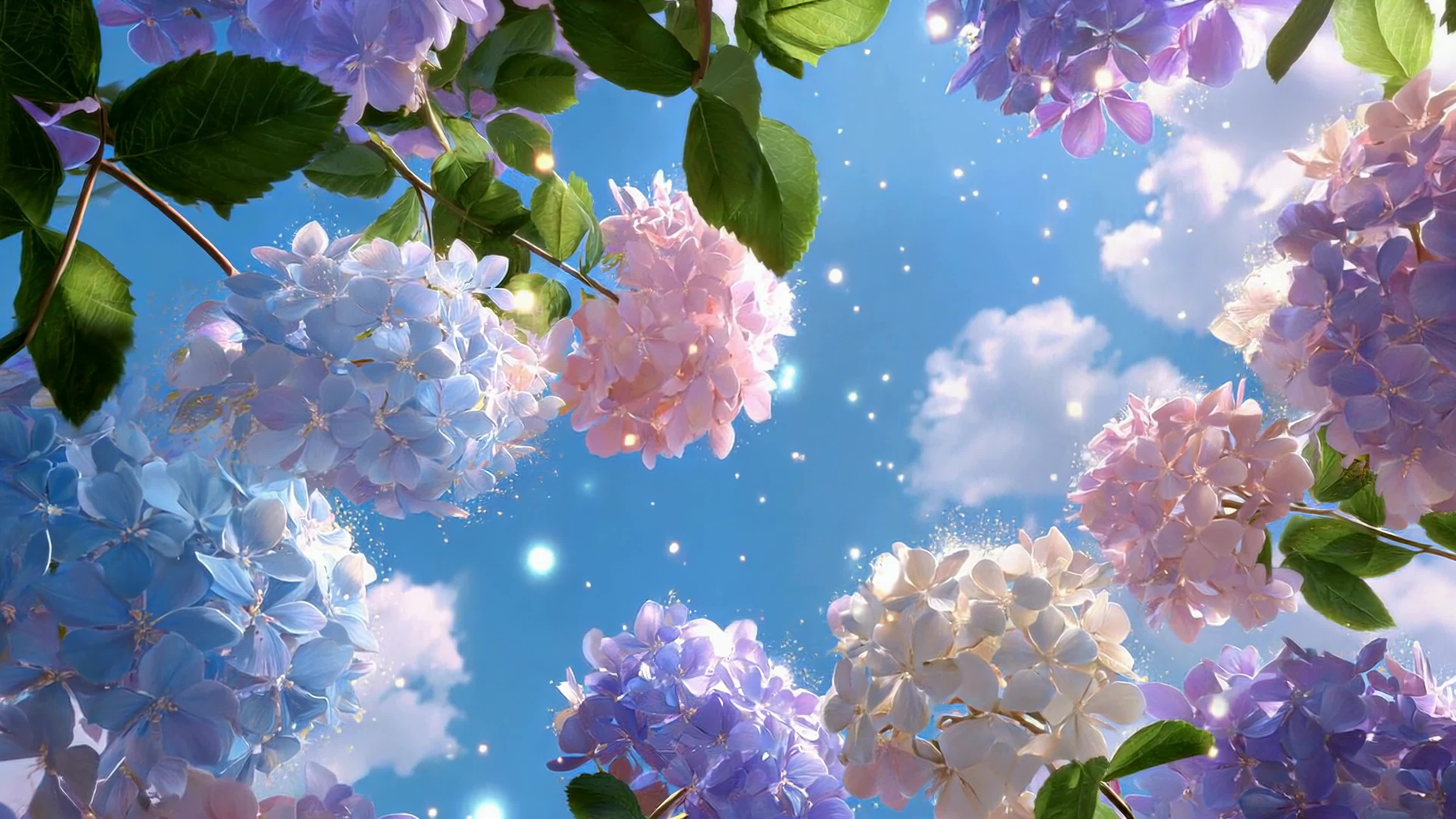 晴空绣球花簇