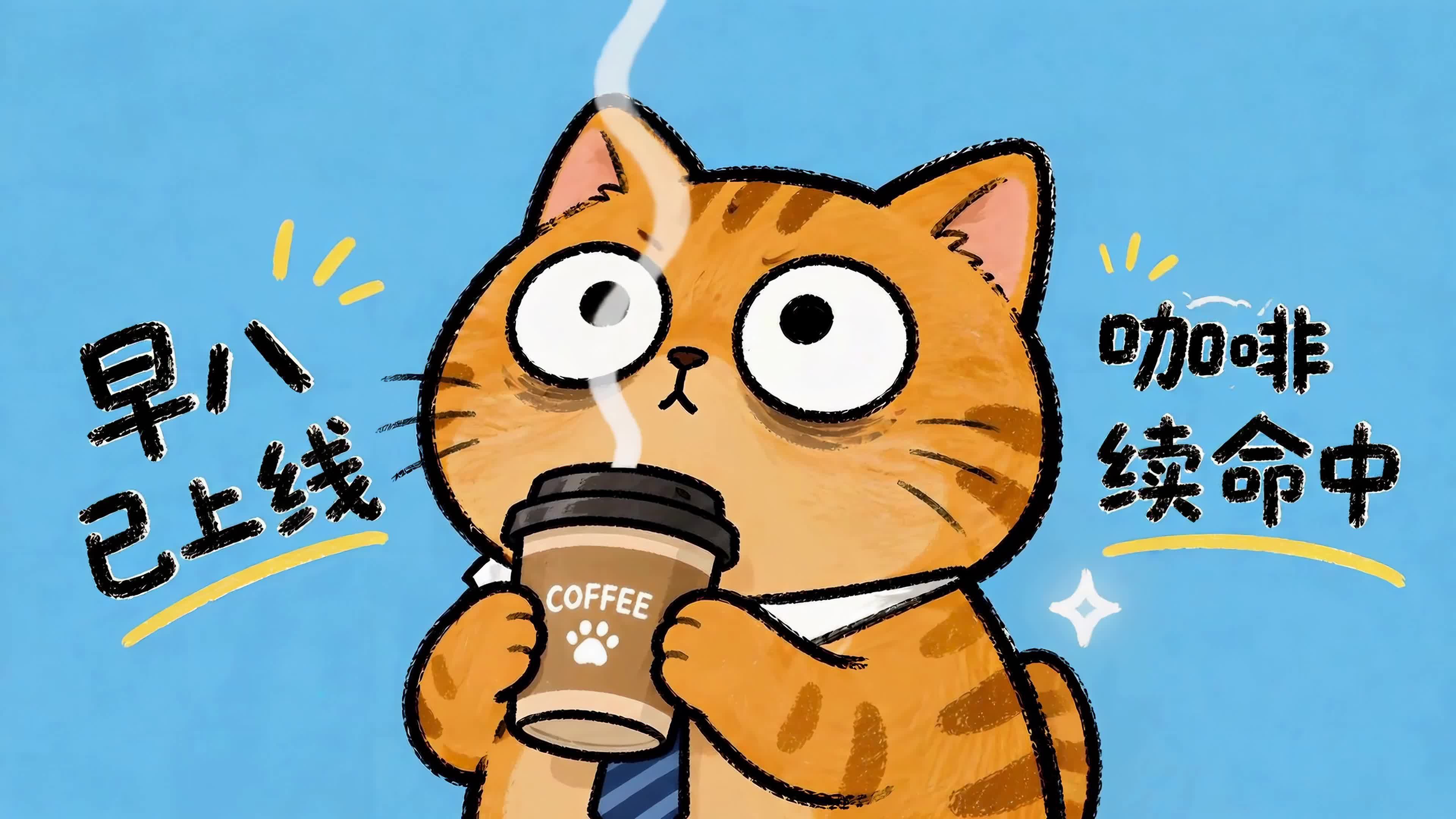 早八橘猫咖啡续命